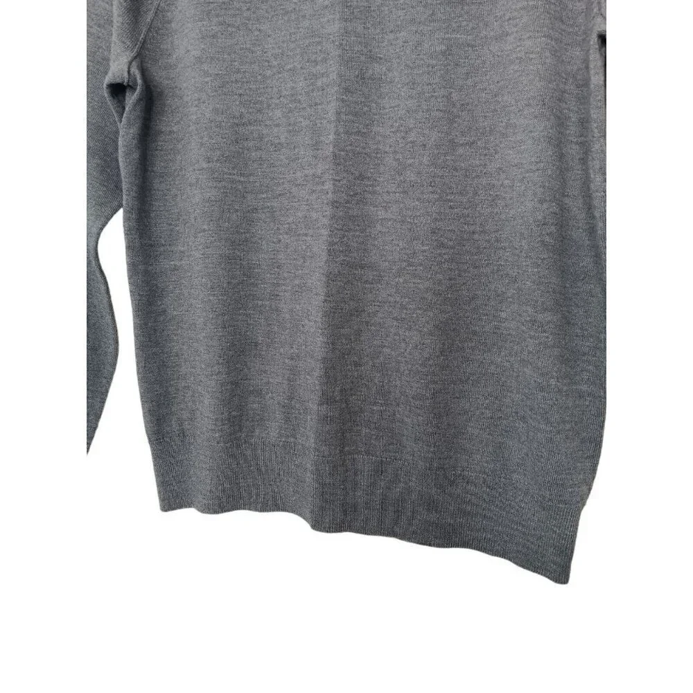 Banana Republic Italian Merino Yarn Baruffa Pullover Sweater Size M Gray